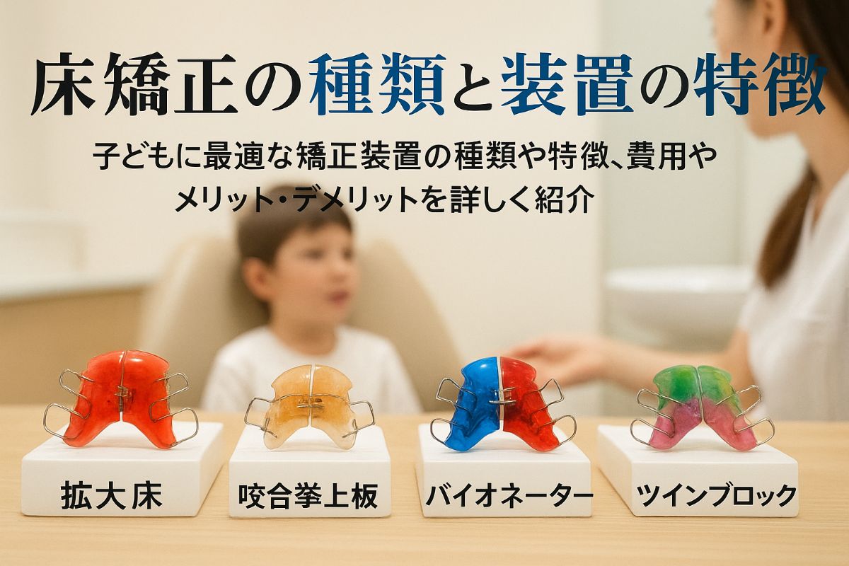 床矯正の種類を解説！子どもに合う装置の特徴とメリットデメリットなど