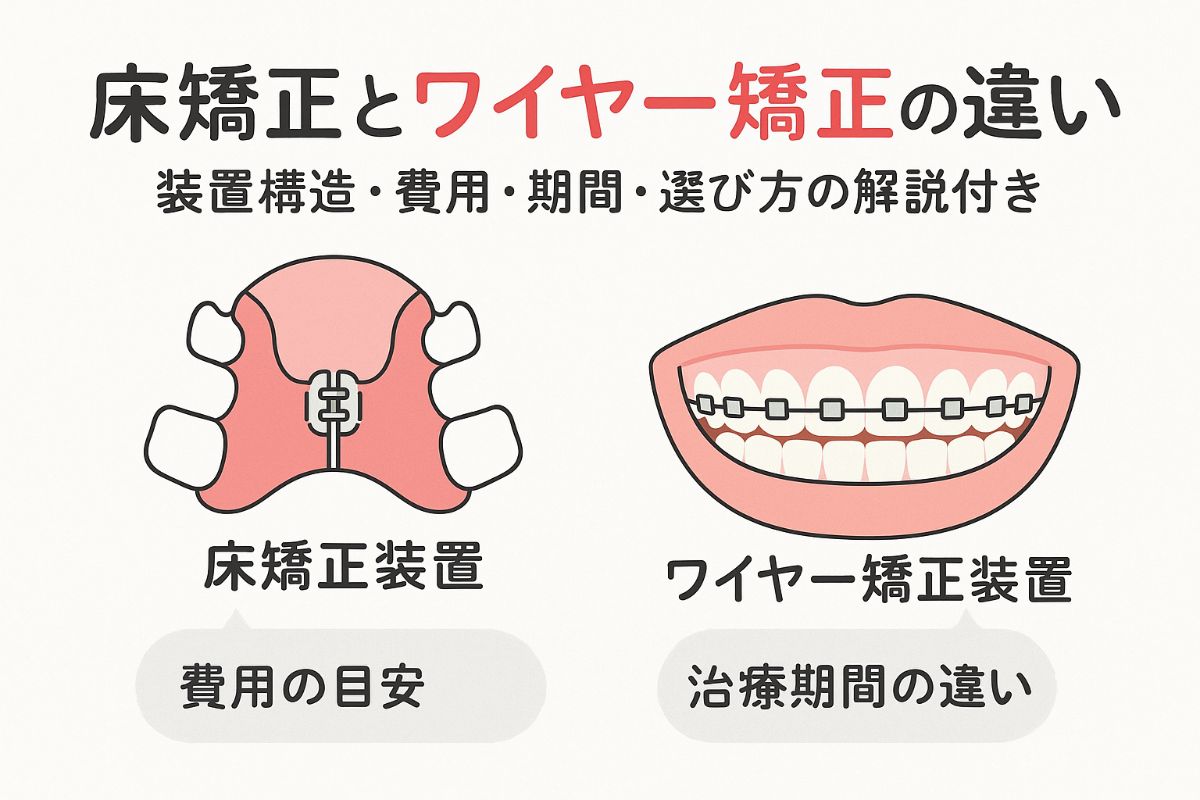 床矯正とワイヤー矯正の違いと装置構造を徹底比較｜費用や期間・選び方のポイントも解説 -  小児矯正は北海道北広島市にある歯医者のさいわいデンタルクリニック札幌大曲