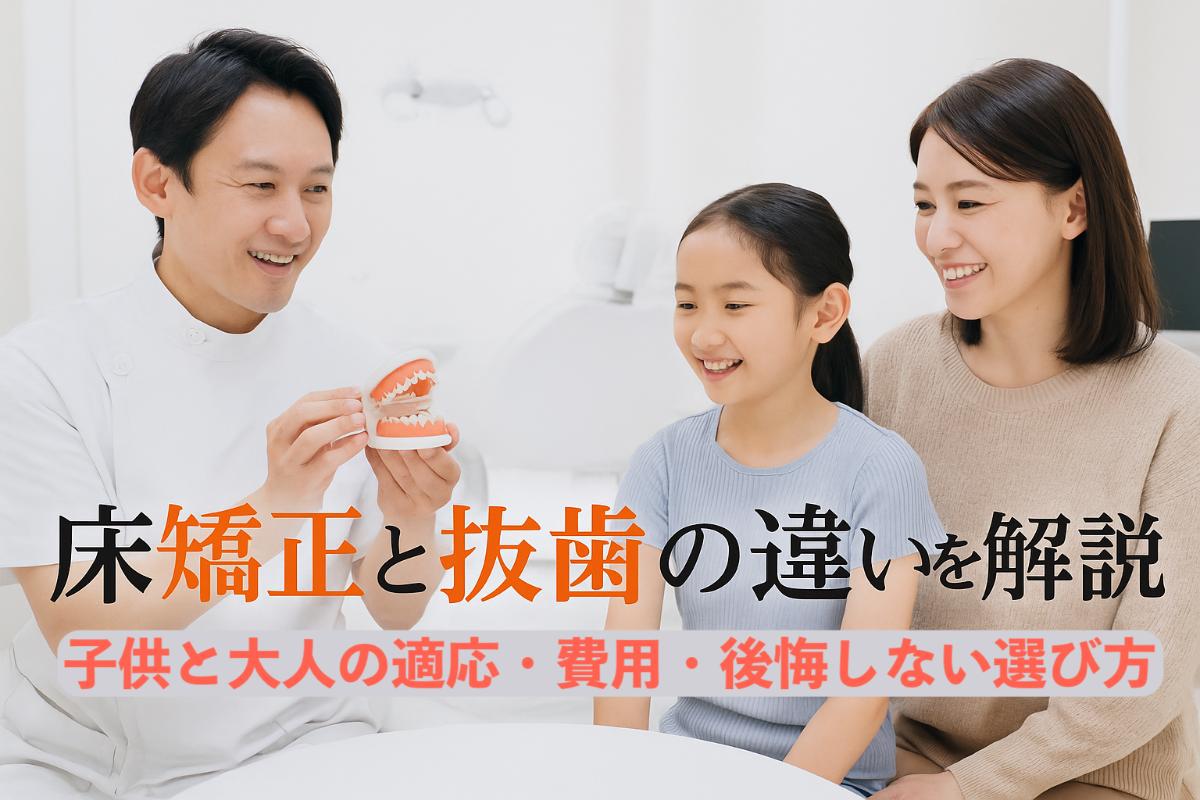 床矯正と抜歯の違いを解説｜子供と大人の適応・費用・後悔しない選び方