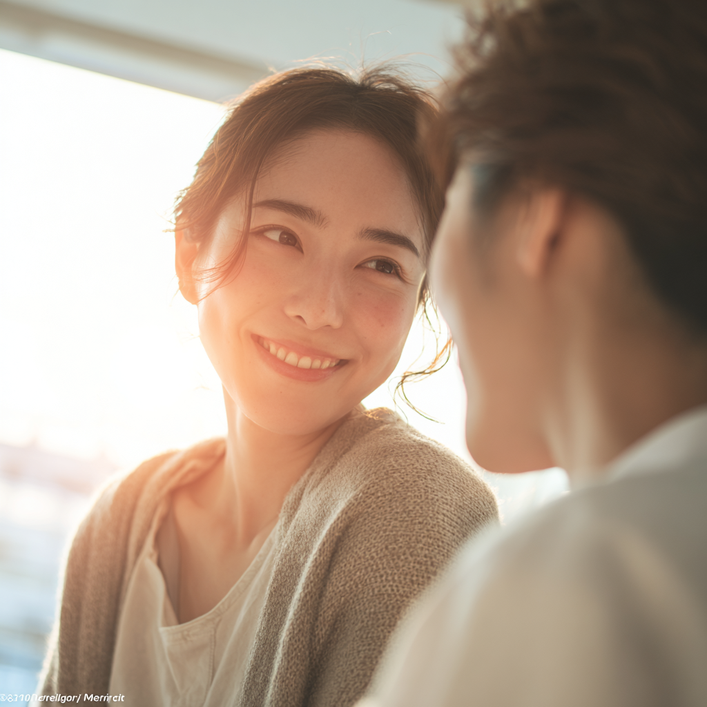 札幌・北広島での歯並び相談で、優しく話を聞く歯科医師と安心した表情の女性。